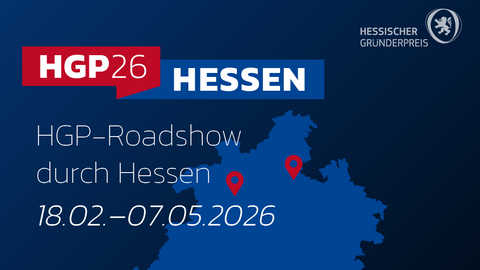 Hessenkarte mit den Stationen der Road Show 