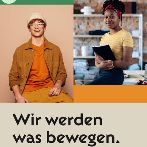 Neues Programm ideas for good von KIZ Sinnova gGmbH Zwei junge Menschen lächeln in die Kamera